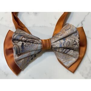 John Sparks New York Orange Paisley Silk Bowtie Bow Tie Pretied
